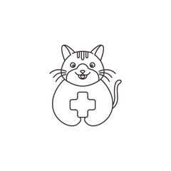 dog cat pets cute icon logo design vector