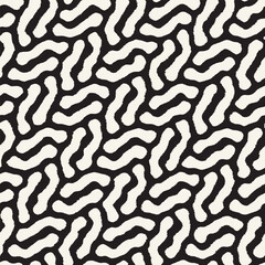Vector seamless hand-painted ink pattern. Abstract decorative background. Stylish monochrome hand-drawn texture.
