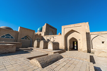 Uzbekistan, Bukhara. Necropolis Chor-Bakr, built 970 A.D. Complex includes necropolis of family...