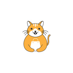 dog cat pets cute icon logo design vector