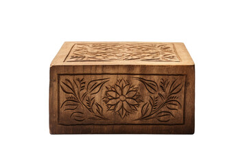 Wooden Block Printed Table Design Isolated On Transparent Background