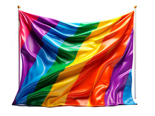 Flag of LGBT community waving in the wind. 3D rendering isolated on white background