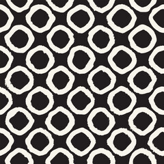 Vector seamless hand-painted ink pattern. Abstract decorative background. Stylish monochrome hand-drawn texture.