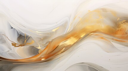 Opulent silver and gold fluid swirls - luxurious close-up abstract composition