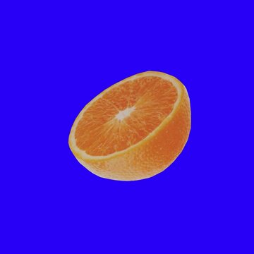 Orange animation. green screen or chroma key. Orange animated on a green background. 4K 3D animation. Food animation on paper effect. 3D rendering Green Screen.