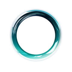 Glossy watercolor circle on white background