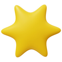 Yellow star. 3D ikon, sing
