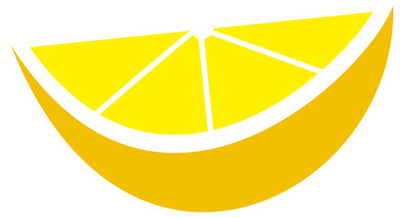 Fresh lemon fruit icon. Lemon slice illustration.