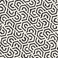 Vector seamless hand-painted ink pattern. Abstract decorative background. Stylish monochrome hand-drawn texture.