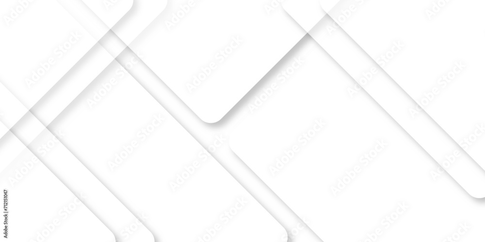 Poster futuristic square white abstract background with shapes and soft shadow on neutral light grey textur
