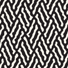 Vector seamless hand-painted ink pattern. Abstract decorative background. Stylish monochrome hand-drawn texture.