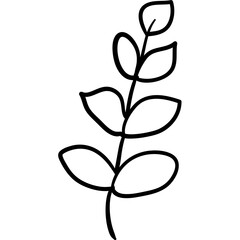 boho leaf doodle elements