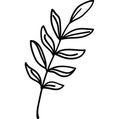 boho leaf doodle elements