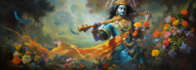 Krishna, the festival of Krishna, generative AI