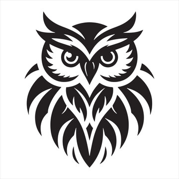 Ethereal Guardians: Owl Silhouette Series Depicting the Majestic Presence of Nocturnal Birds - Owl Illustration - Bird Vector
