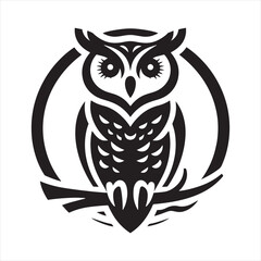 Celestial Watchers: Bird Silhouette Series Portraying Owls as Guardians of the Night - Bird Silhouette - Owl Vector
