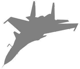 Silhouette of the Jet Fighter, Fighter aircraft are military aircraft designed primarily for air-to-air combat. Format PNG