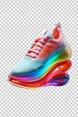 Shoes changing colours with a mobile app for advertisement - obrazy, fototapety, plakaty
