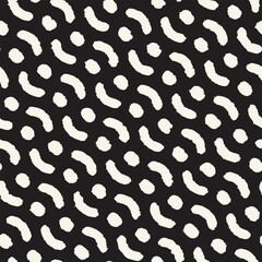 Vector seamless hand-painted ink pattern. Abstract decorative background. Stylish monochrome hand-drawn texture.