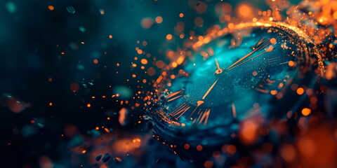 The beauty of time with a minimalist representation of the concept of time using abstract elements. Generative AI