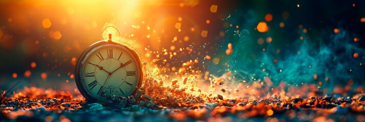 The beauty of time with a minimalist representation of the concept of time using abstract elements. Generative AI