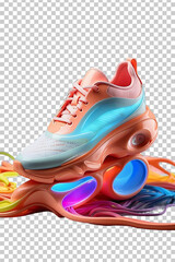 Shoes changing colours with a mobile app for advertisement