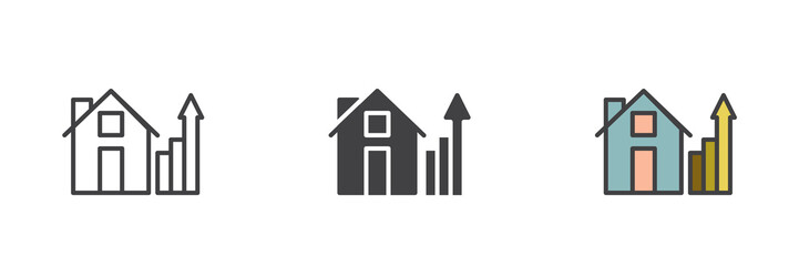 Fototapeta na wymiar Real Estate Stats different style icon set
