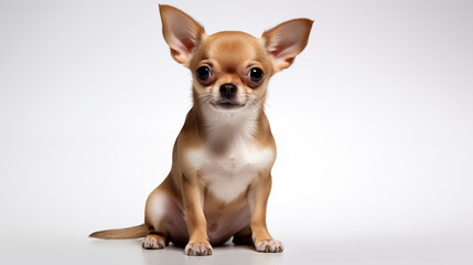 photograph chihuahua isolated on white background 