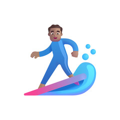 Man Surfing: Medium Skin Tone
