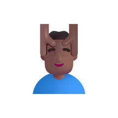 Man Getting Massage: Medium-Dark Skin Tone