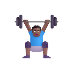 Man Lifting Weights: Medium-Dark Skin Tone