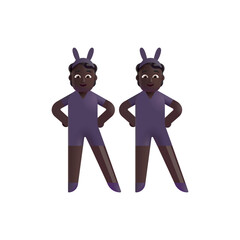 Person with Bunny Ears : Dark Skin Tone