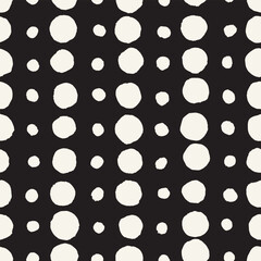 Vector seamless hand-painted ink pattern. Abstract decorative background. Stylish monochrome hand-drawn texture.