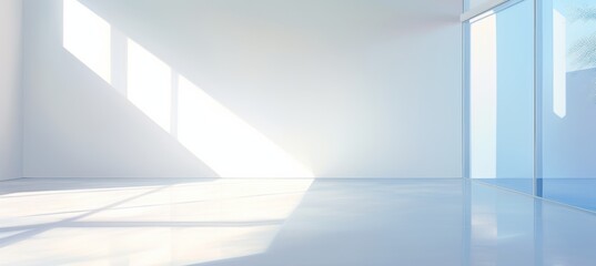 Fototapeta premium light reflections in a white room, in the style of sunrays shine upon it, minimalist detail