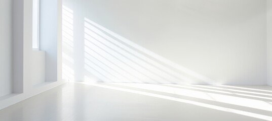 light reflections in a white room, in the style of sunrays shine upon it, minimalist detail