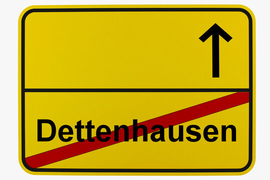Illustration eines Ortsausgangsschildes von Dettenhausen in Baden-Württemberg	