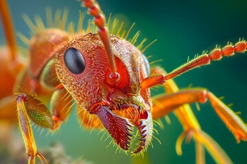 close up of a red bug