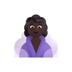 Woman in Steamy Room: Dark Skin Tone