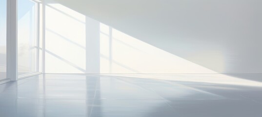 Fototapeta premium light reflections in a white room, in the style of sunrays shine upon it, minimalist detail