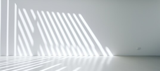 light reflections in a white room, in the style of sunrays shine upon it, minimalist detail