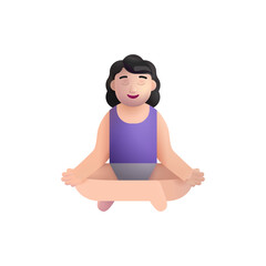 Woman in Lotus Position: Light Skin Tone