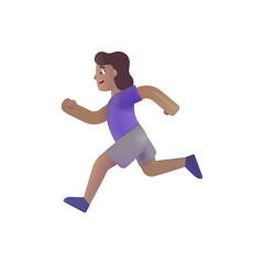 Fototapeta na wymiar Woman Running: Medium Skin Tone
