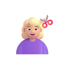 Woman Getting Haircut: Medium-Light Skin Tone