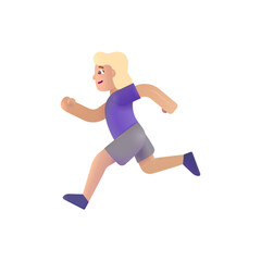 Fototapeta na wymiar Woman Running: Medium-Light Skin Tone
