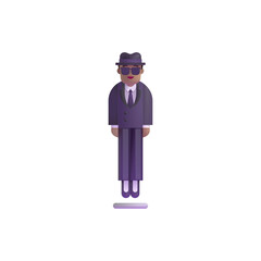 Person in Suit Levitating: Medium Skin Tone
