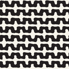 Vector seamless hand-painted ink pattern. Abstract decorative background. Stylish monochrome hand-drawn texture.