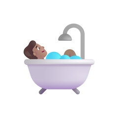 Person Taking Bath: Medium Skin Tone