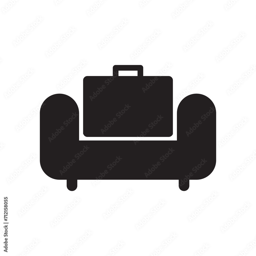 Poster sofa icon logo design vector