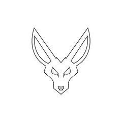 head fox ear icon logo design vector