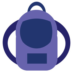 Cute colorful school bag cartoon isolated on white background.